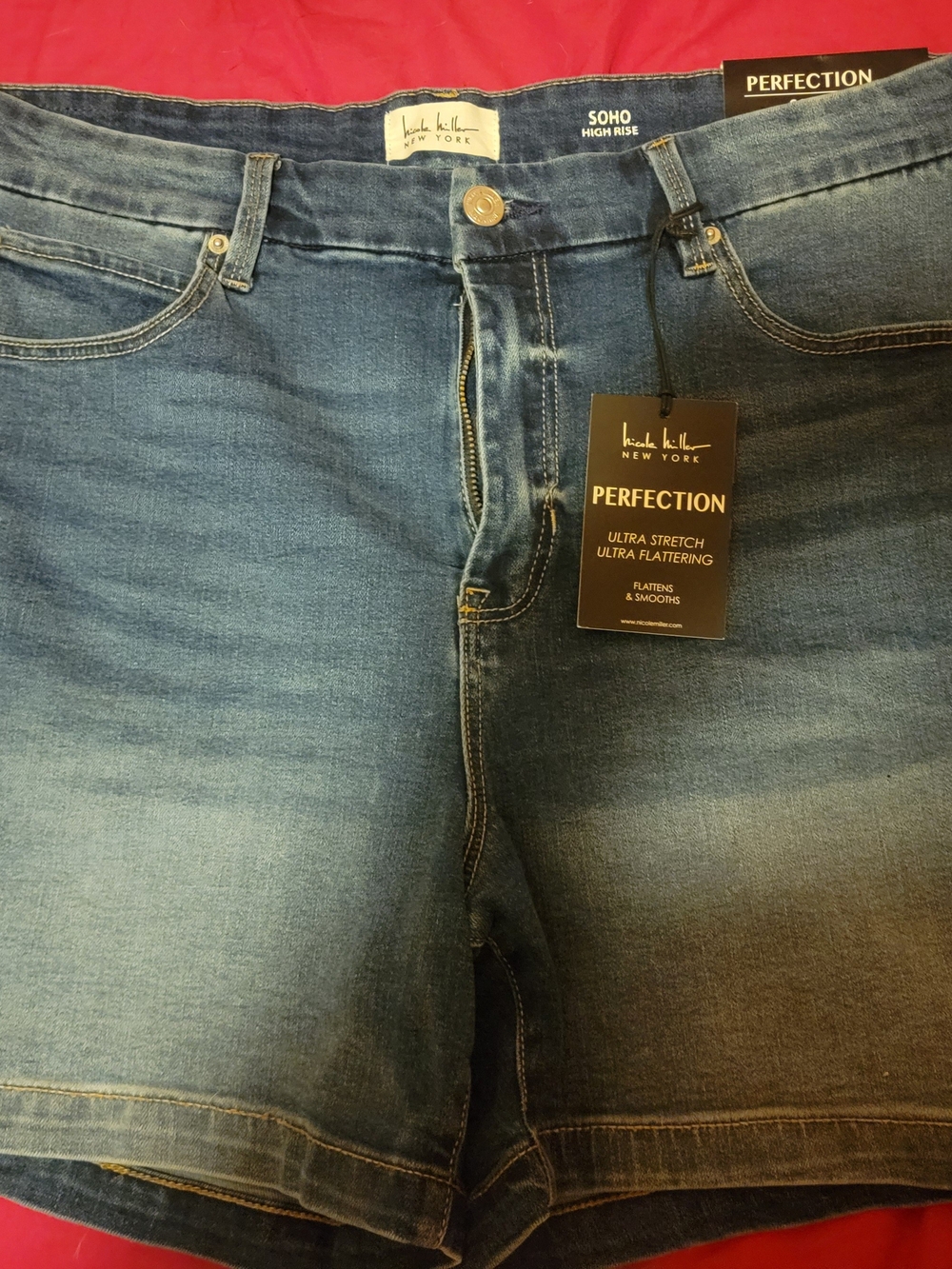 Nicole Miller Blue Ombre High-Rise Denim Shorts